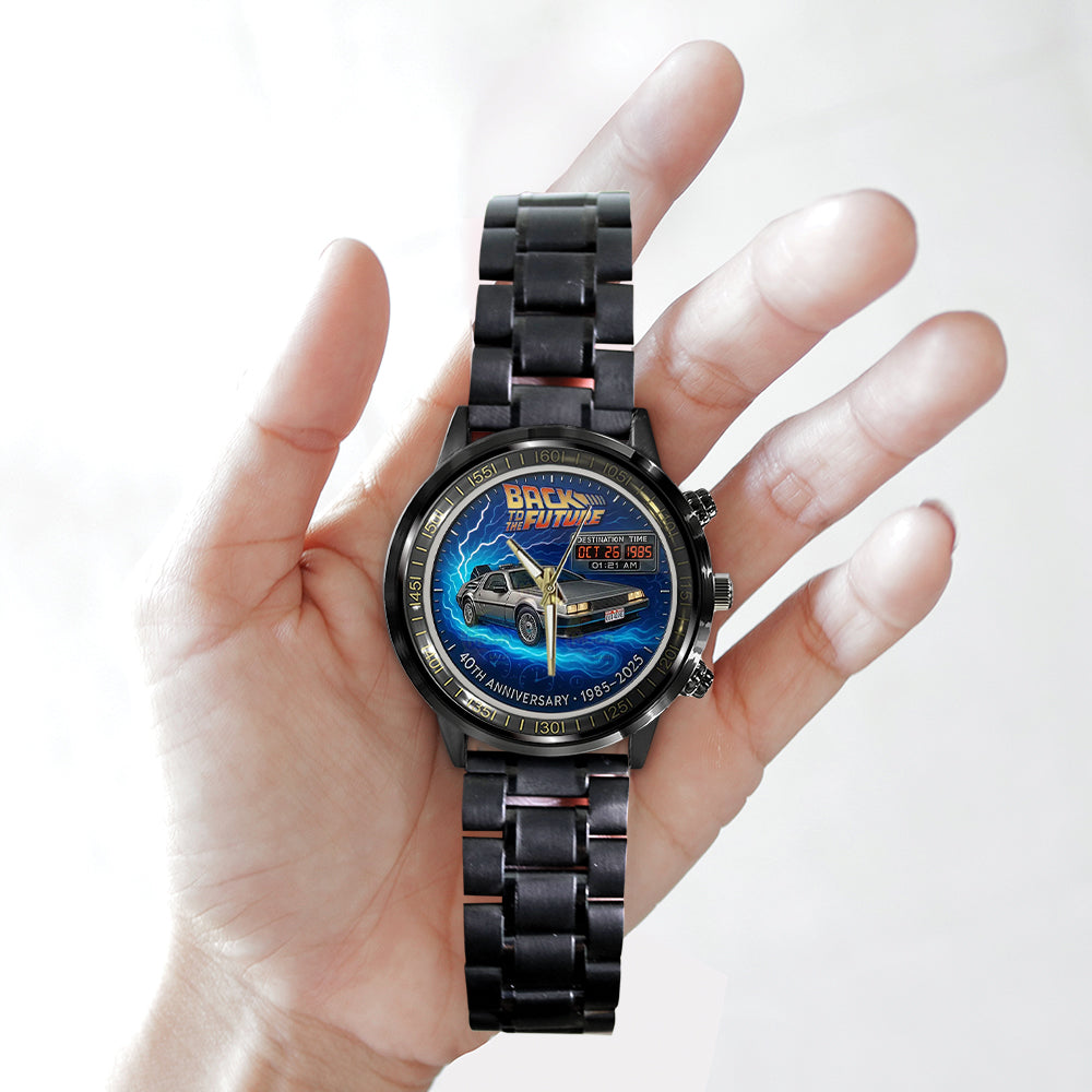 Back to the Future 40th Anniversary 2025 Black Stainless Steel Watch – TANTN18029