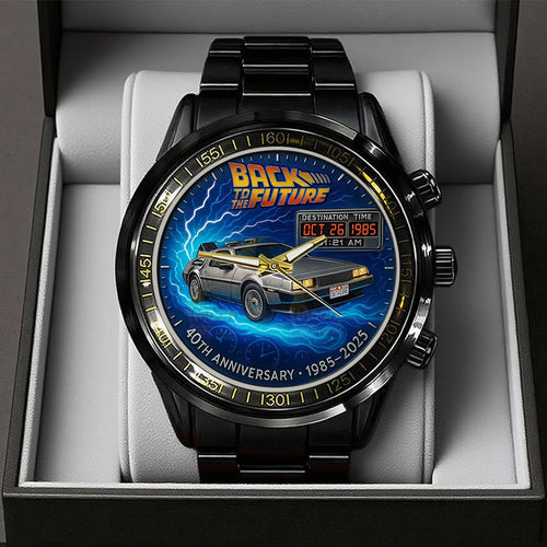 Back to the Future 40th Anniversary 2025 Black Stainless Steel Watch – TANTN18029