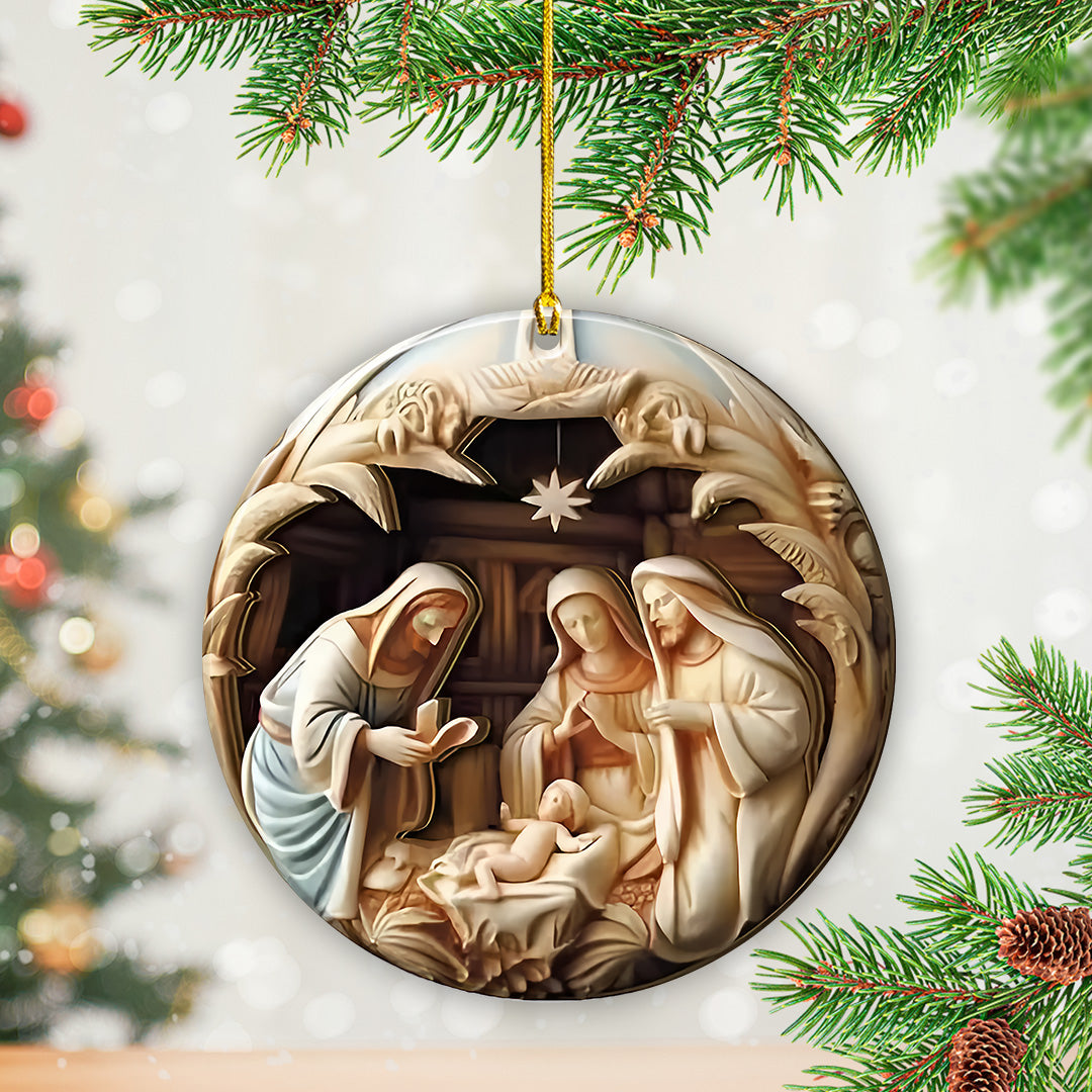 8PCS Birth Of Christ Custom Shape 2-Side Printed Acrylic Ornament – TANTN17273