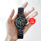 Personalized Boca Juniors 120th Anniversary 2025 Black Stainless Steel Watch – GNE4253