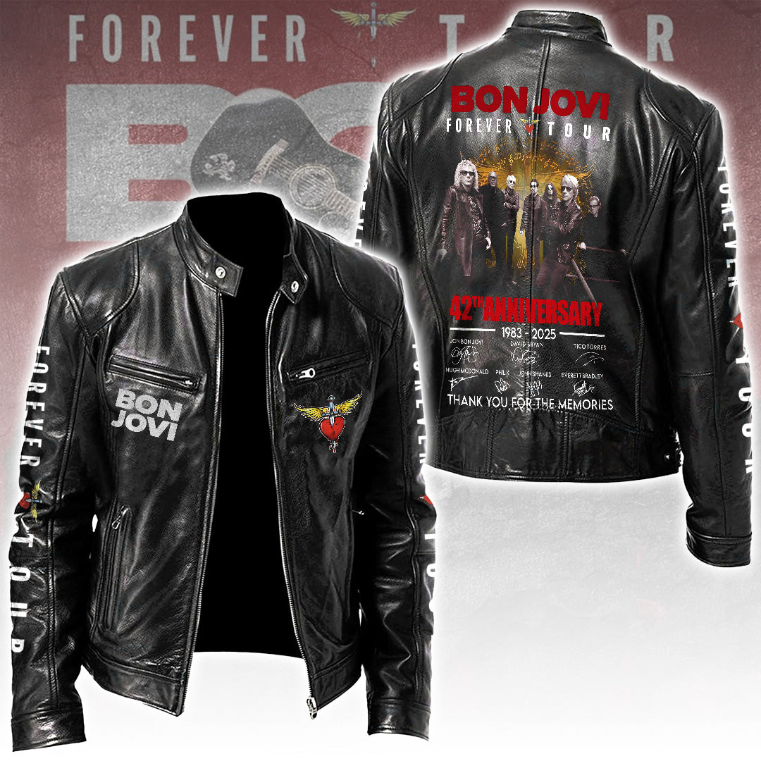 Bon Jovi Motorcycle Leather Jacket – TANTN17934