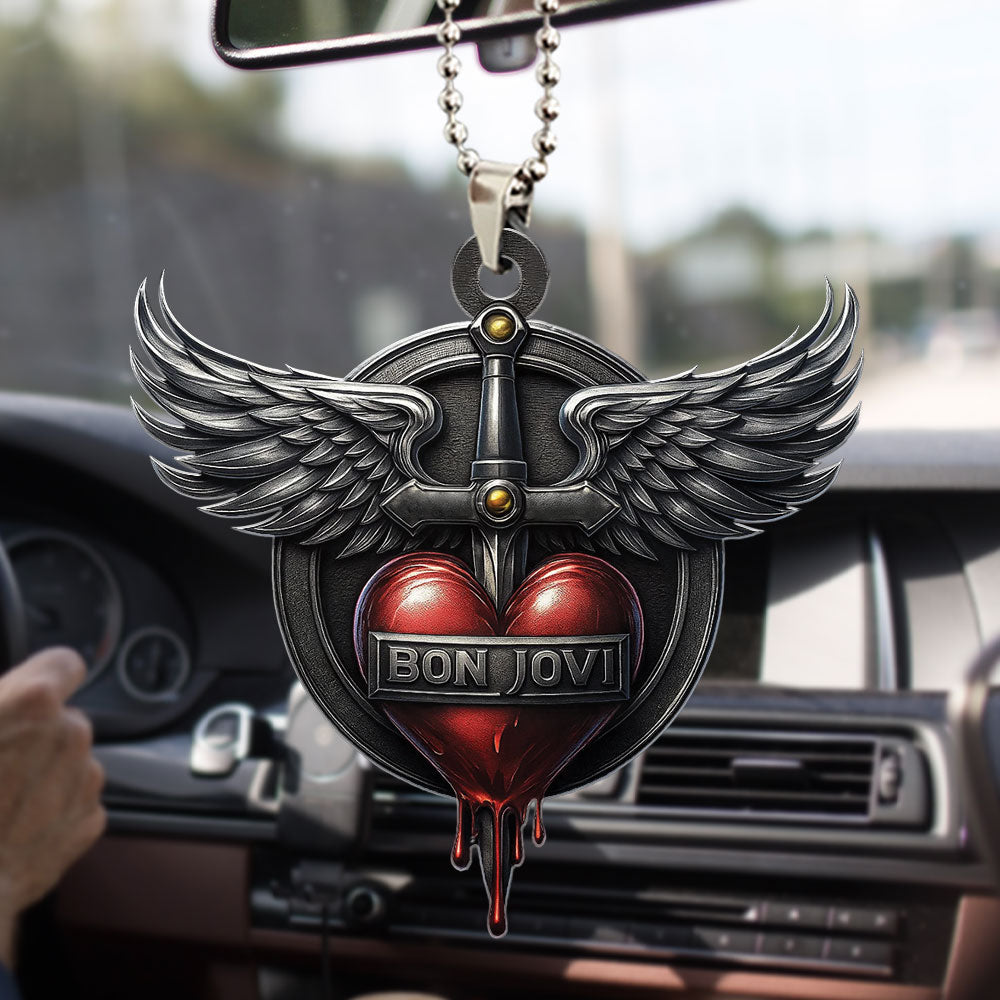 Bon Jovi Custom shape 2-sided Acrylic Car Ornament – TMTHU1827