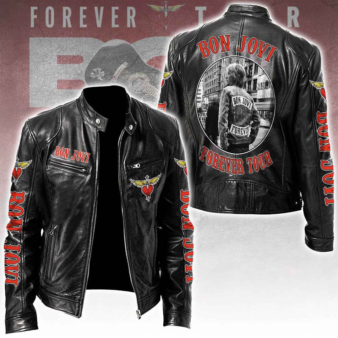 Bon Jovi Motorcycle Leather Jacket – TANTN17935