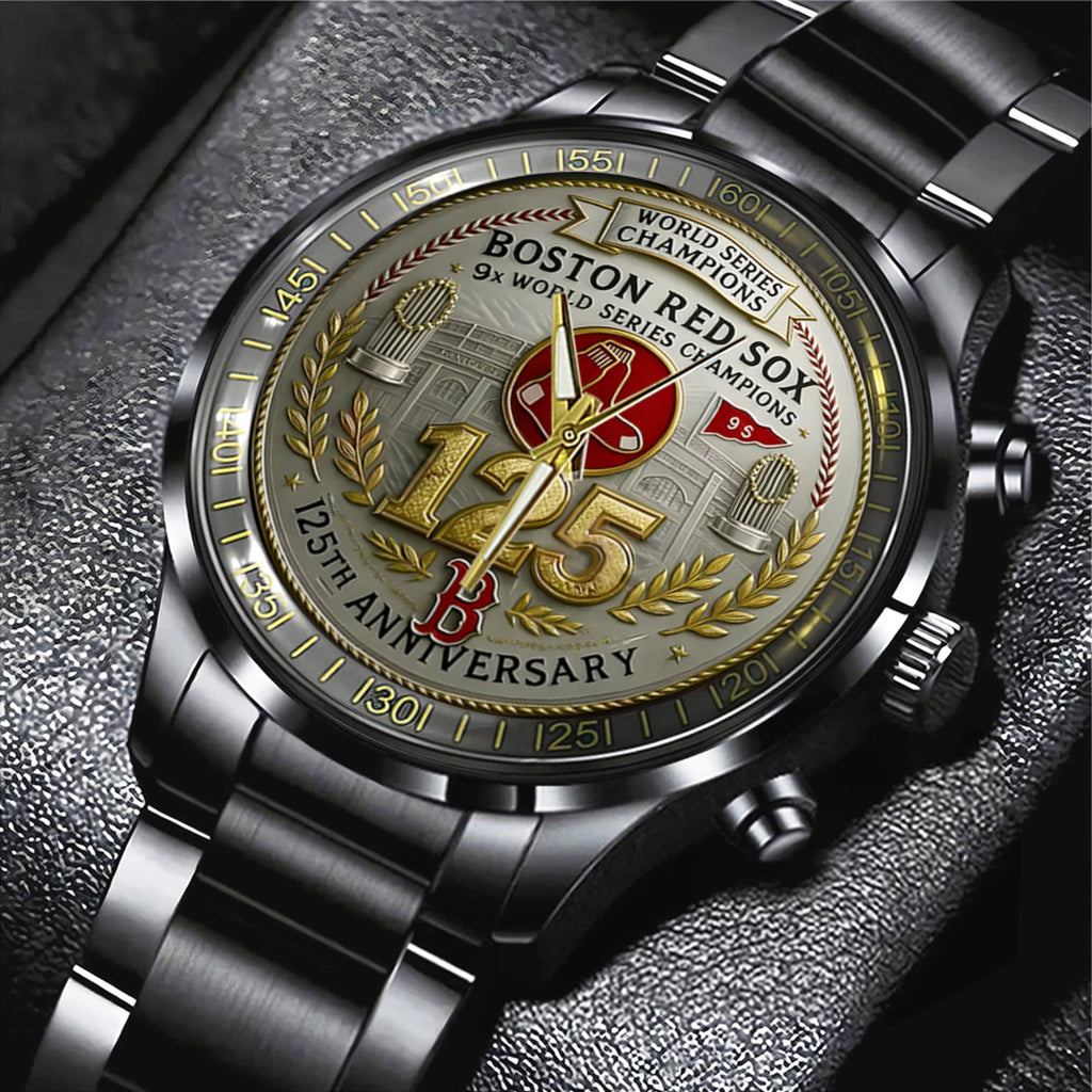 Boston Red Sox 125th Anniversary 2026 Black Stainless Steel Watch – TANTN16068