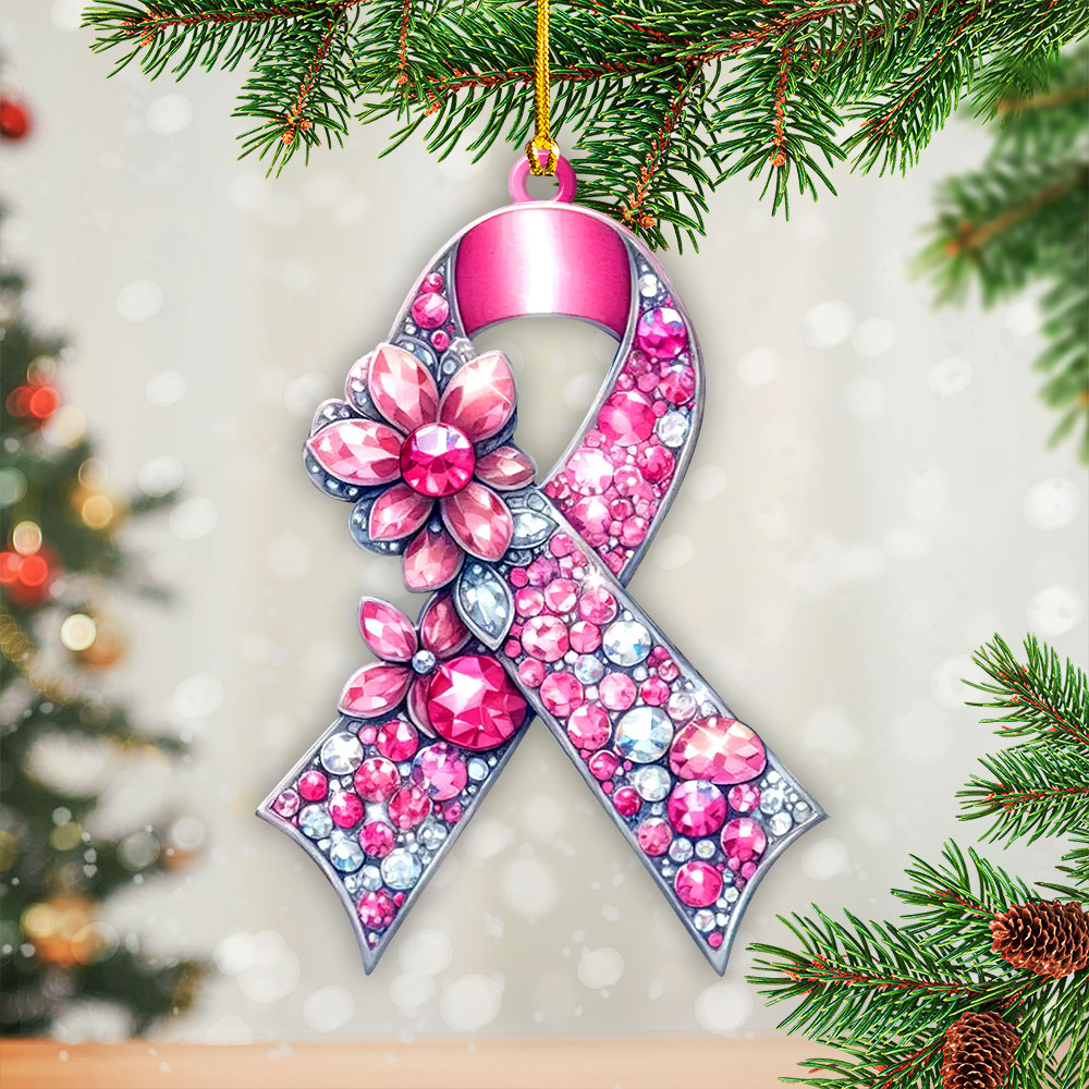 Breast Cancer Awareness Custom Shape 2-Side Printed Acrylic Ornament – GNE 1769