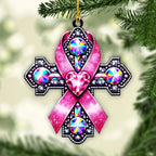 Breast Cancer Awareness Custom Shape 2-Side Printed Acrylic Ornament – GNE 1771