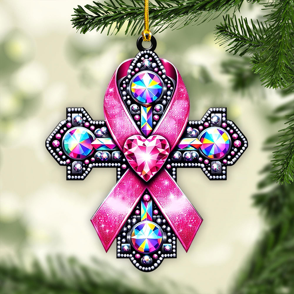 Breast Cancer Awareness Custom Shape 2-Side Printed Acrylic Ornament – GNE 1771