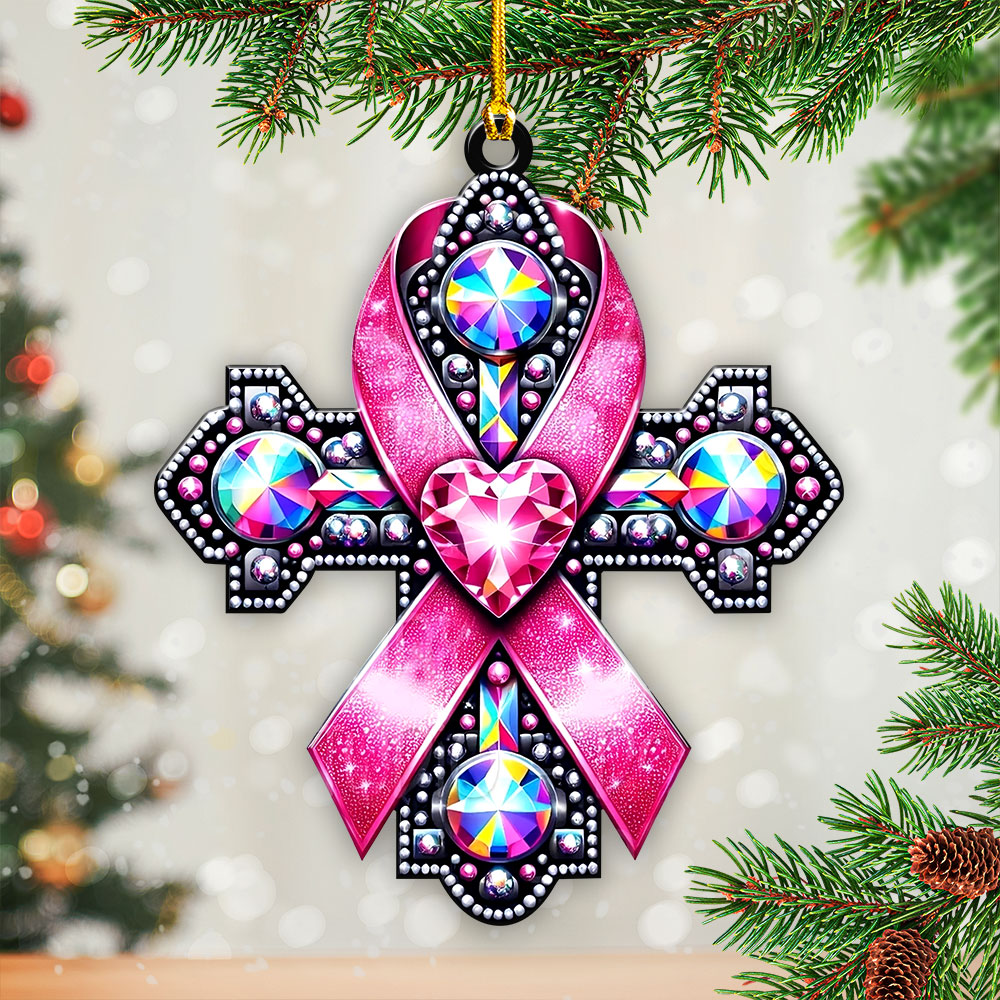 Breast Cancer Awareness Custom Shape 2-Side Printed Acrylic Ornament – GNE 1771