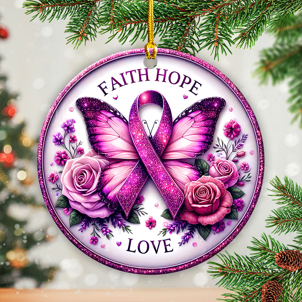 Breast Cancer Awareness Fixed Shape 2-Side Printed Acrylic Ornament – GNE 1785