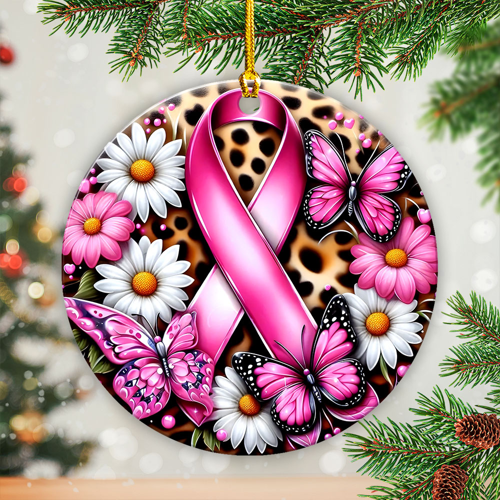 Breast Cancer Awareness Fixed Shape 2-Side Printed Acrylic Ornament – GNE 1786