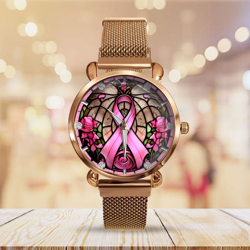 Breast Cancer Awareness Mesh Strap Quartz Watch – HOATT12479
