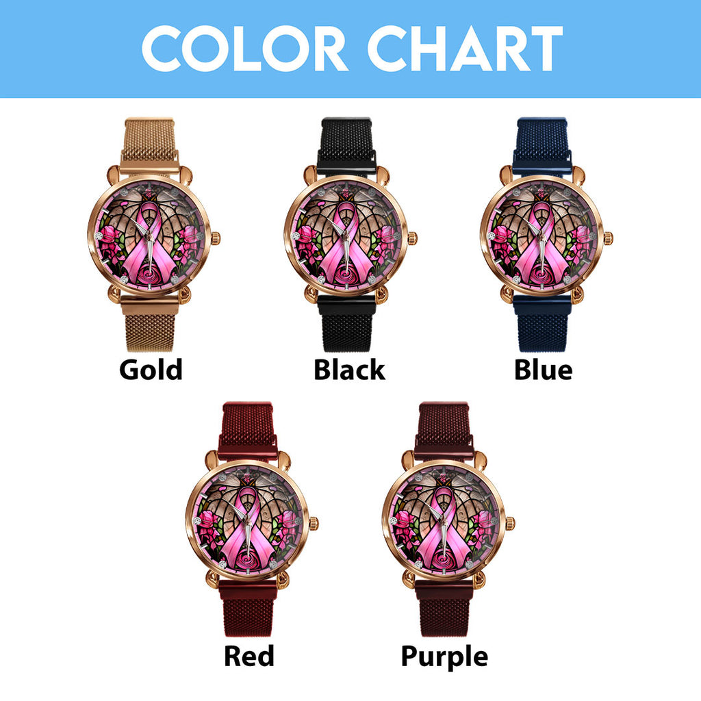 Breast Cancer Awareness Mesh Strap Quartz Watch – HOATT12479