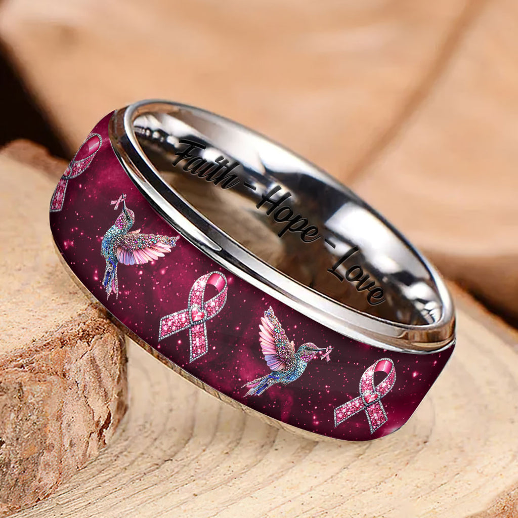 Breast Cancer Awareness Custom Alloy Ring – HOATT12396