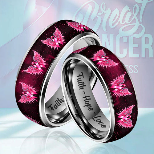 Breast Cancer Awareness Custom Alloy Ring – HOATT12397