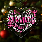 Breast Cancer Awareness Custom Shape Clear 1-Side Printed Acrylic Ornament – HOATT 6806