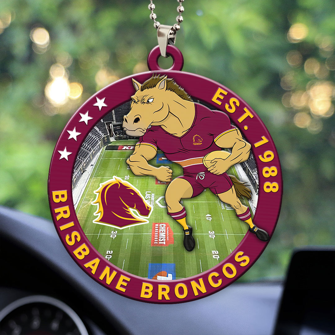 Brisbane Broncos Custom Shape 2-sided Acrylic Car Ornament – HOATT13366