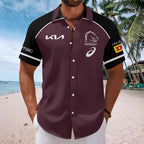 Brisbane Broncos 2025 NRL Premiers Short Sleeve Button-Down Shirt – HOATT13948