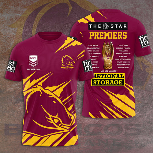 Brisbane Broncos 2025 NRL Premiers 3D Apparel – HOATT14061