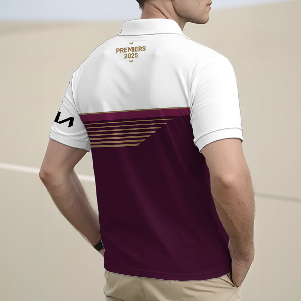 Brisbane Broncos 2025 NRL Premiers Zip Polo Shirt – MAITM14271