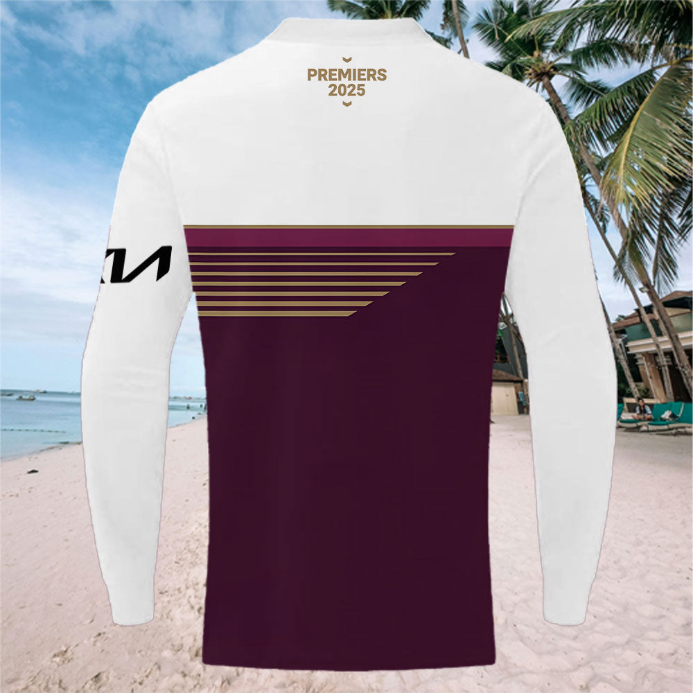 Brisbane Broncos 2025 NRL Premiers Zip Polo Shirt – MAITM14271