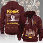 Brisbane Broncos 2025 Premiers 2D Quarter Zip Hoodie – MAITM13294