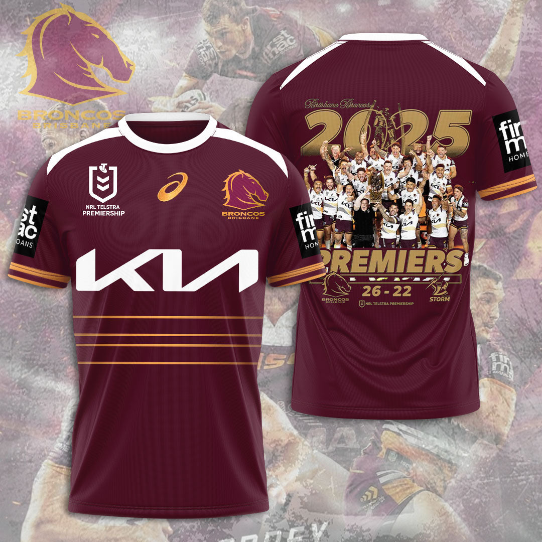 Brisbane Broncos 2025 Premiers 3D Apparel – MAITM13595