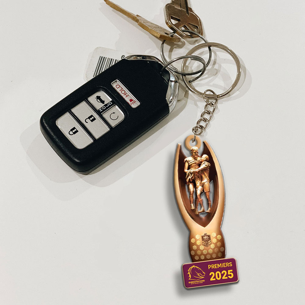 Brisbane Broncos 2025 Premiers Custom Shape 2-sided Keychain – MAITM13187