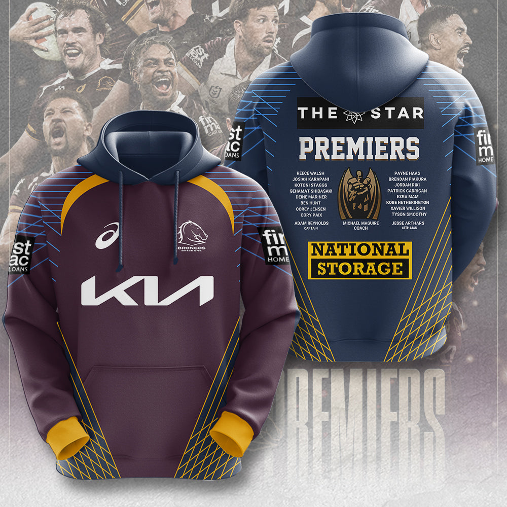 Brisbane Broncos 2025 Premiership 3D Apparel – MAITM13513