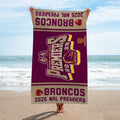 Brisbane Broncos 2025 Premiers Rectangle Beach Towel – MAITM13253