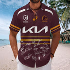 Brisbane Broncos 2025 Premiers Short Sleeve Button-Down Shirt – MAITM13598