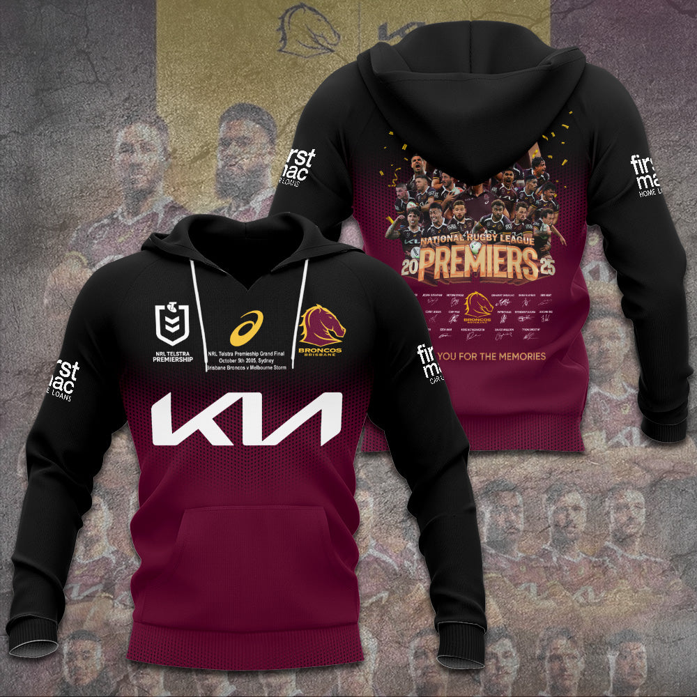 Brisbane Broncos 2025 Premiership 3D Apparel – TANTN18318