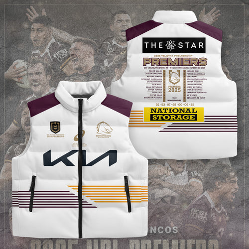 Brisbane Broncos 2025 Premiership 3D Sleeveless Down Jacket – TANTN17683