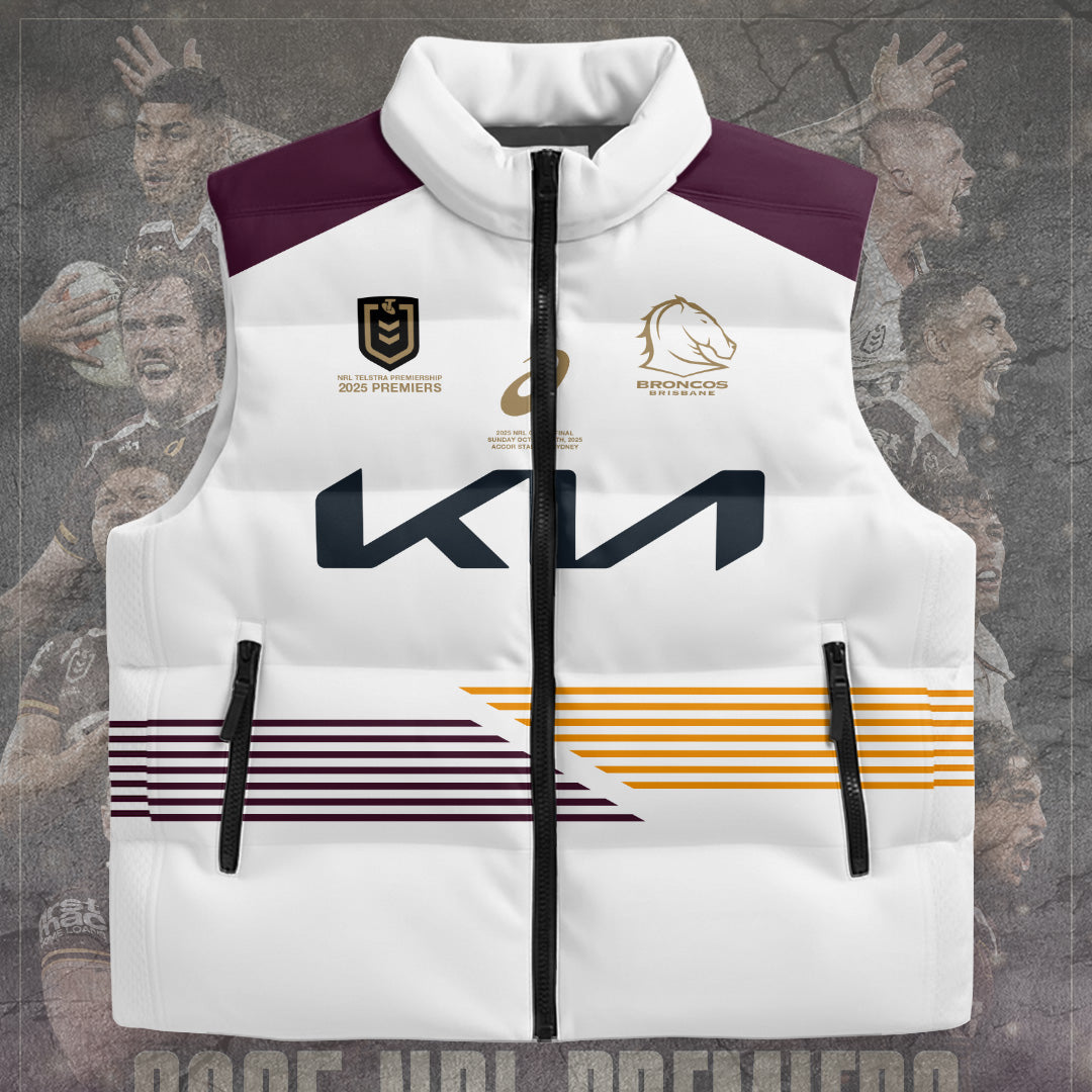 Brisbane Broncos 2025 Premiership 3D Sleeveless Down Jacket – TANTN17683