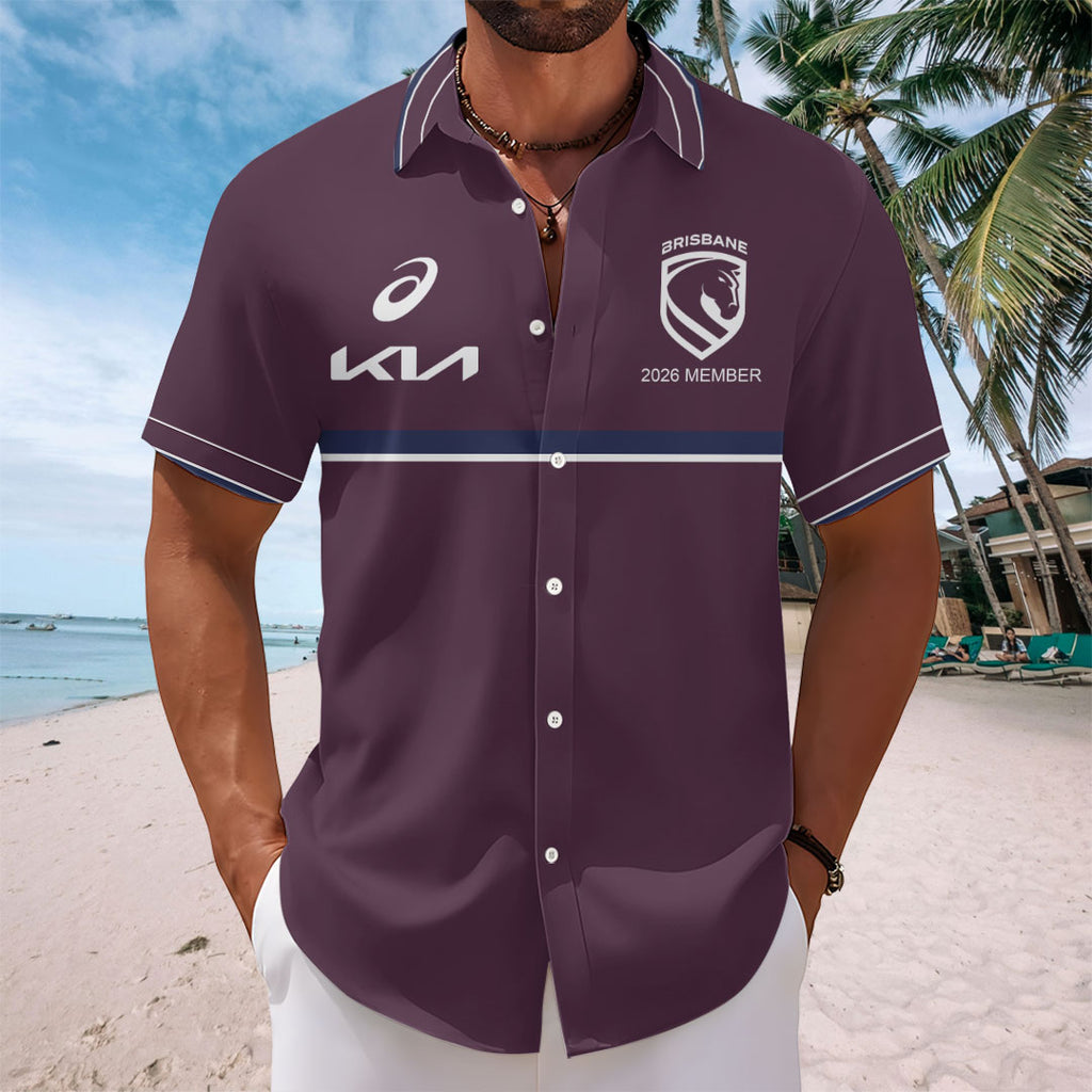 Brisbane Broncos 2026 Short Sleeve Button-Down Shirt – TANTN20875