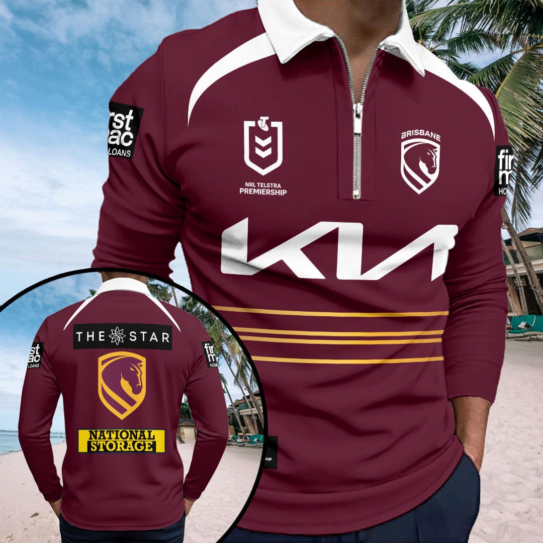 Brisbane Broncos 2026 Zip Polo Shirt – HOATT15909