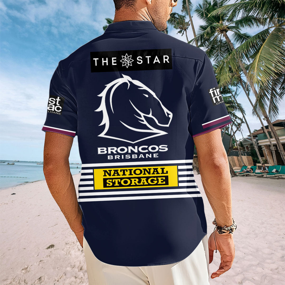Brisbane Broncos Short Sleeve Button-Down Shirt – TANTN19031