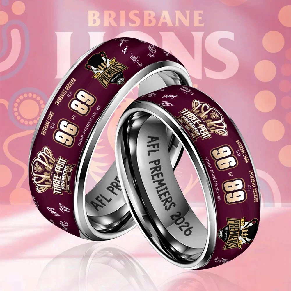 Brisbane Lions 2026 AFL Premiers Custom Alloy Ring – TMTHU9634