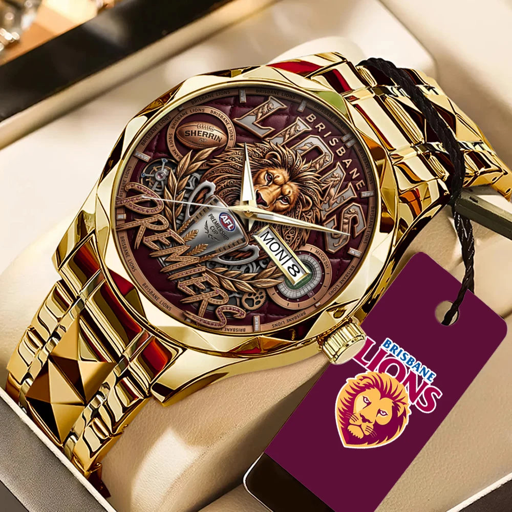 Brisbane Lions 2026 AFL Premiers Alloy Luxury Quartz Watch – TMTHU9642