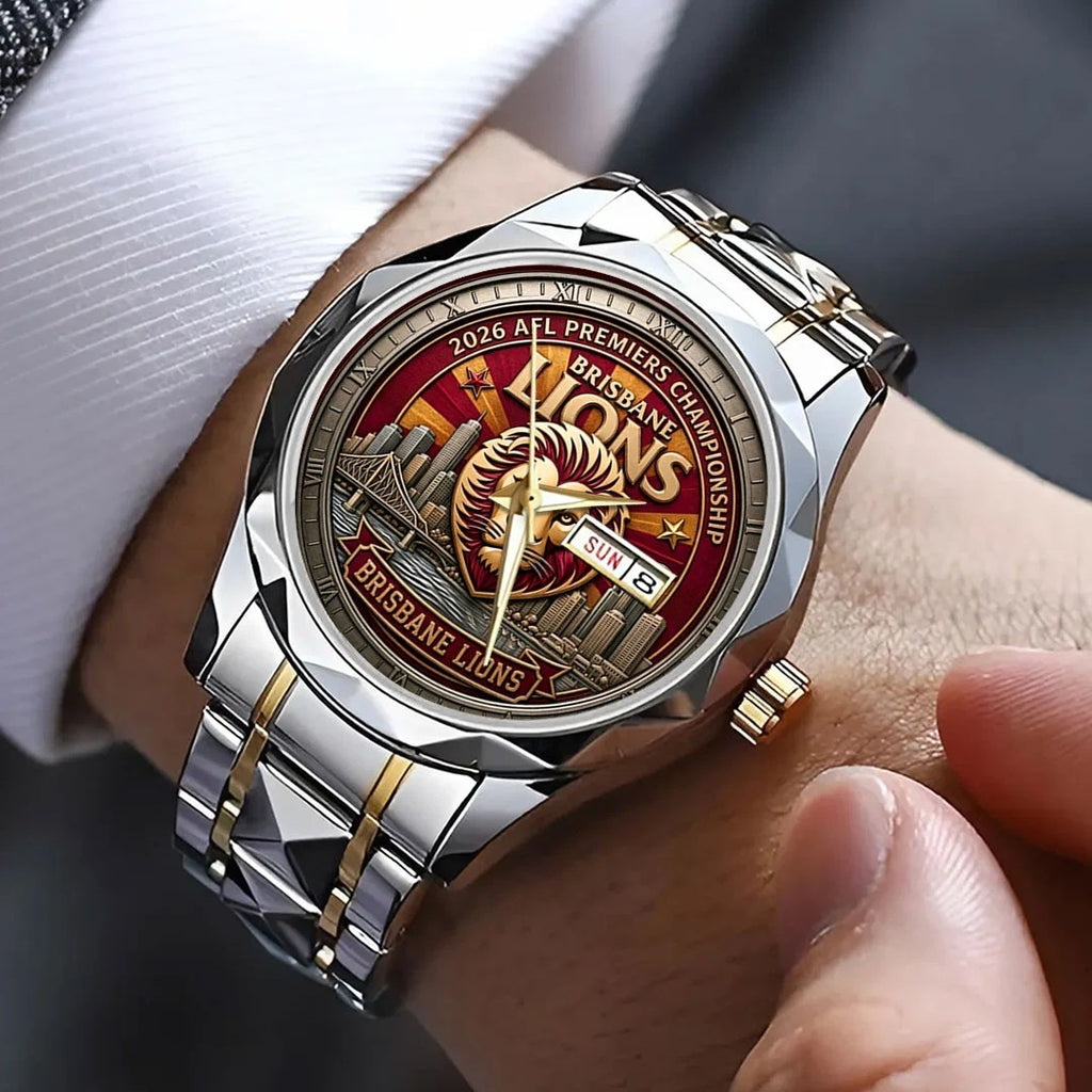 Brisbane Lions 2026 AFL Premiers Alloy Luxury Quartz Watch – TMTHU9805