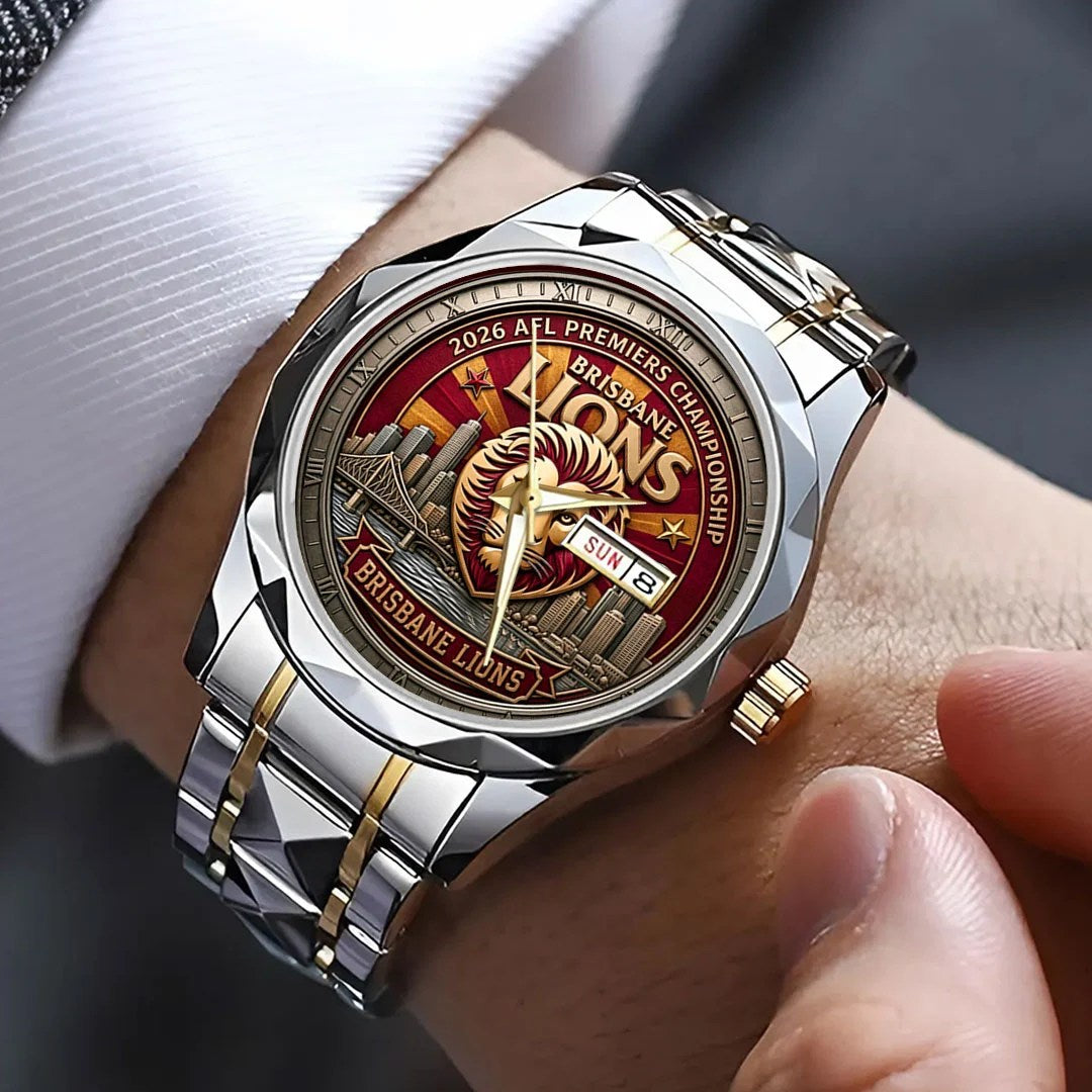 Brisbane Lions 2026 AFL Premiers Alloy Luxury Quartz Watch – TMTHU9805