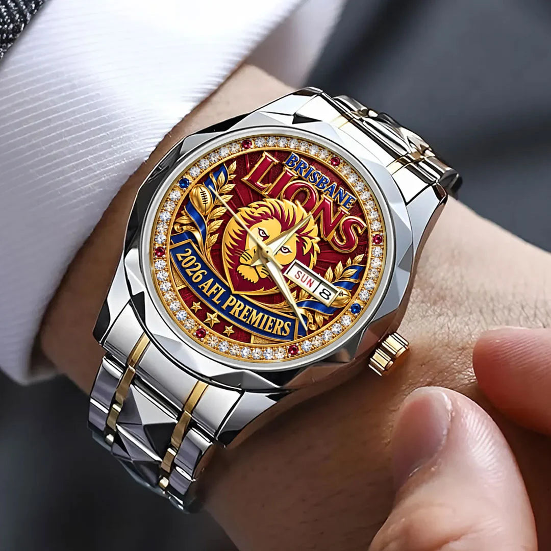 Brisbane Lions 2026 AFL Premiers Alloy Luxury Quartz Watch – HOATT21345