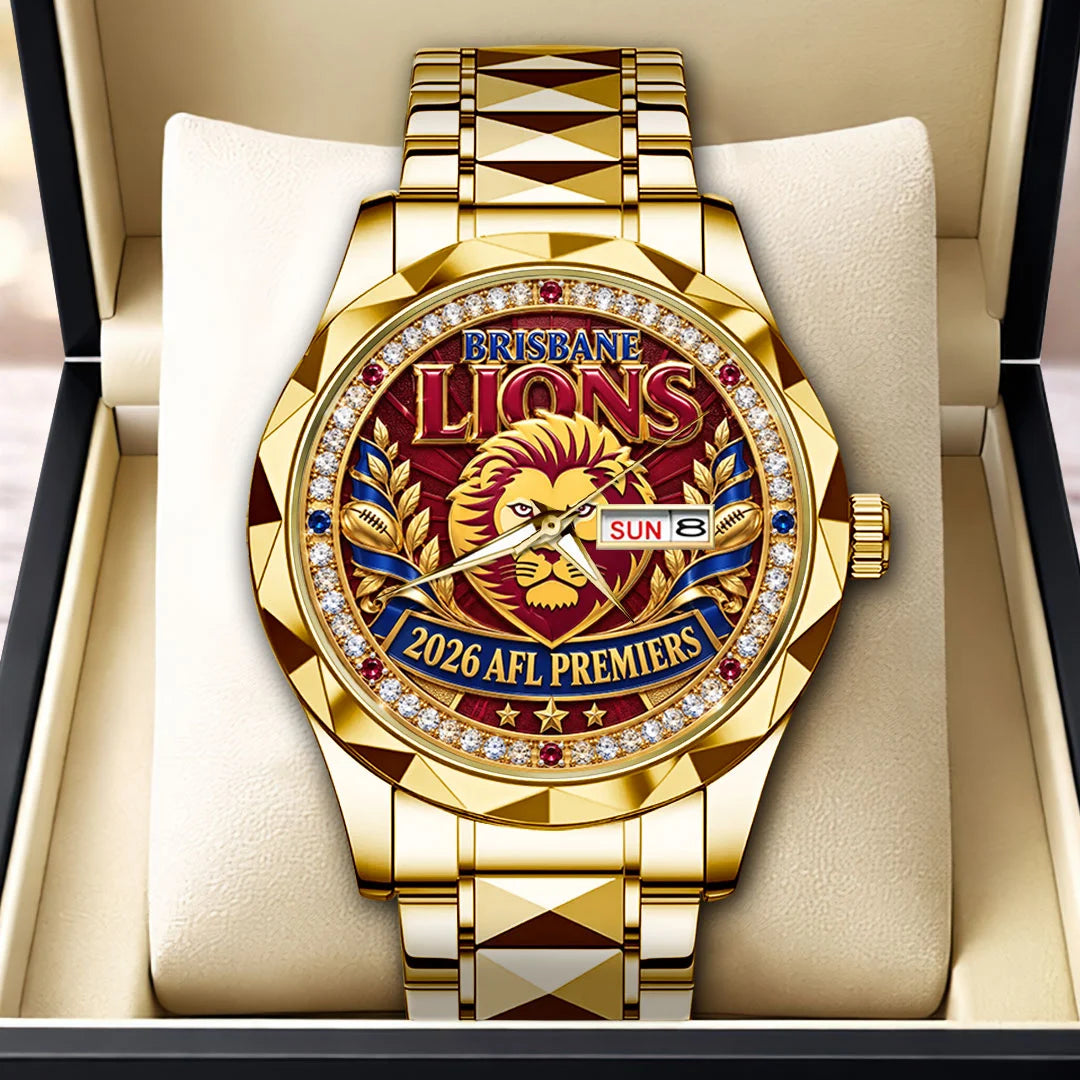 Brisbane Lions 2026 AFL Premiers Alloy Luxury Quartz Watch – HOATT21345