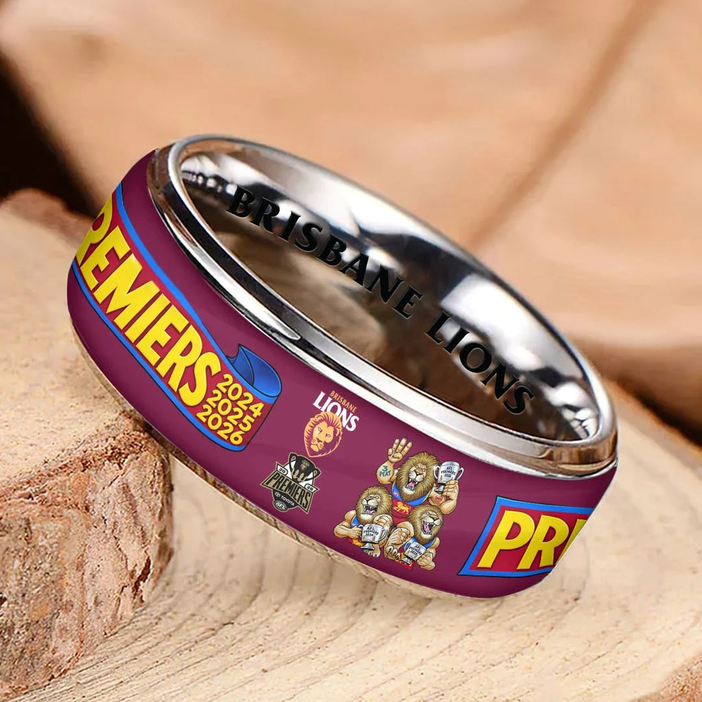 Brisbane Lions 2026 AFL Premiers Custom Alloy Ring – HOATT21313