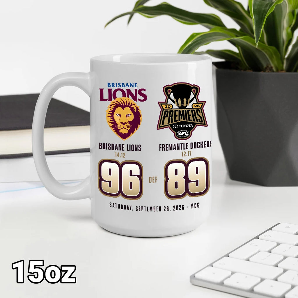Brisbane Lions 2026 AFL Premiers Ceramic Mug – MAITM15284