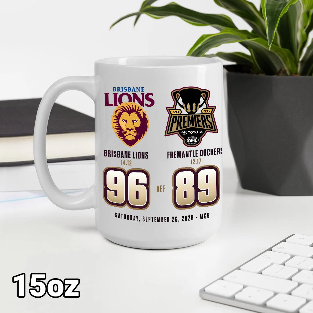 Brisbane Lions 2026 AFL Premiers Ceramic Mug – MAITM15284