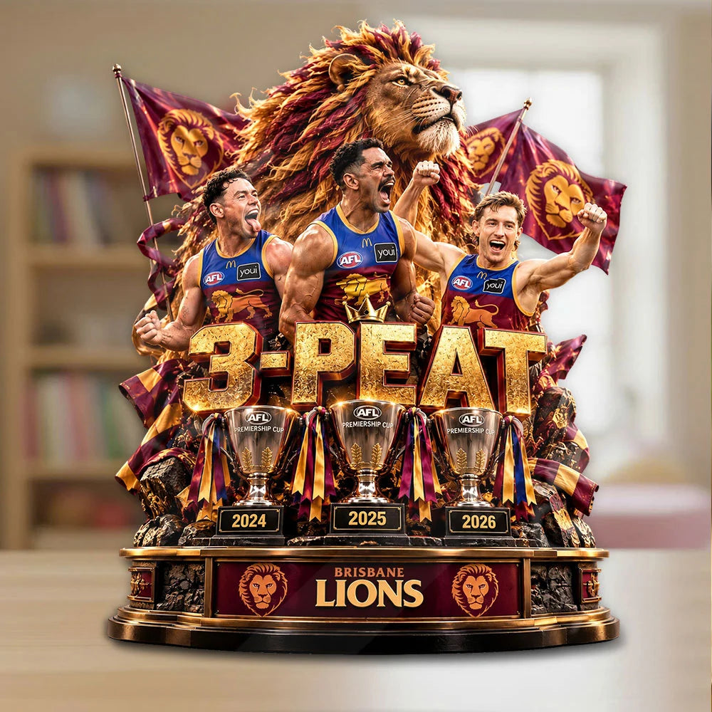 Brisbane Lions 2026 AFL Premiers Custom Shape Acrylic Plaque – TANTN25826