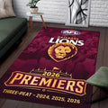 Brisbane Lions 2026 AFL Premiers Rectangular Rug – TMTHU9623