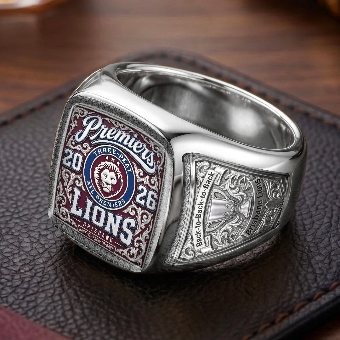 Brisbane Lions 2026 AFL Premiers 3D Engraved Ring – TMTHU9579