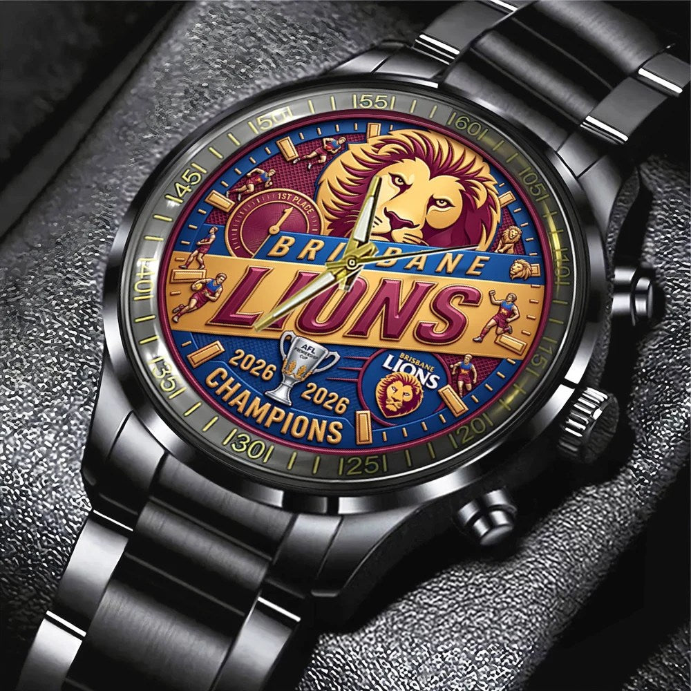 Brisbane Lions Black Stainless Steel Watch – TMTHU9582