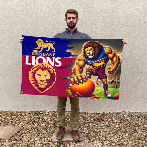 Brisbane Lions 3D Double-side House Flag – HOATT13306